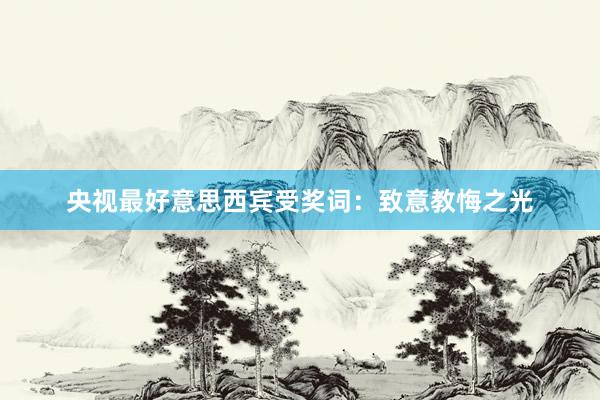 央视最好意思西宾受奖词：致意教悔之光