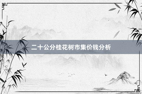 二十公分桂花树市集价钱分析