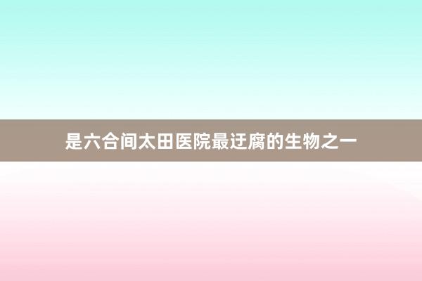 是六合间太田医院最迂腐的生物之一